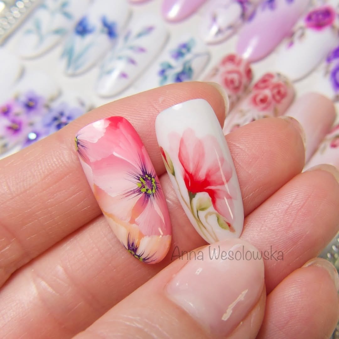 Watercolor nail art technique