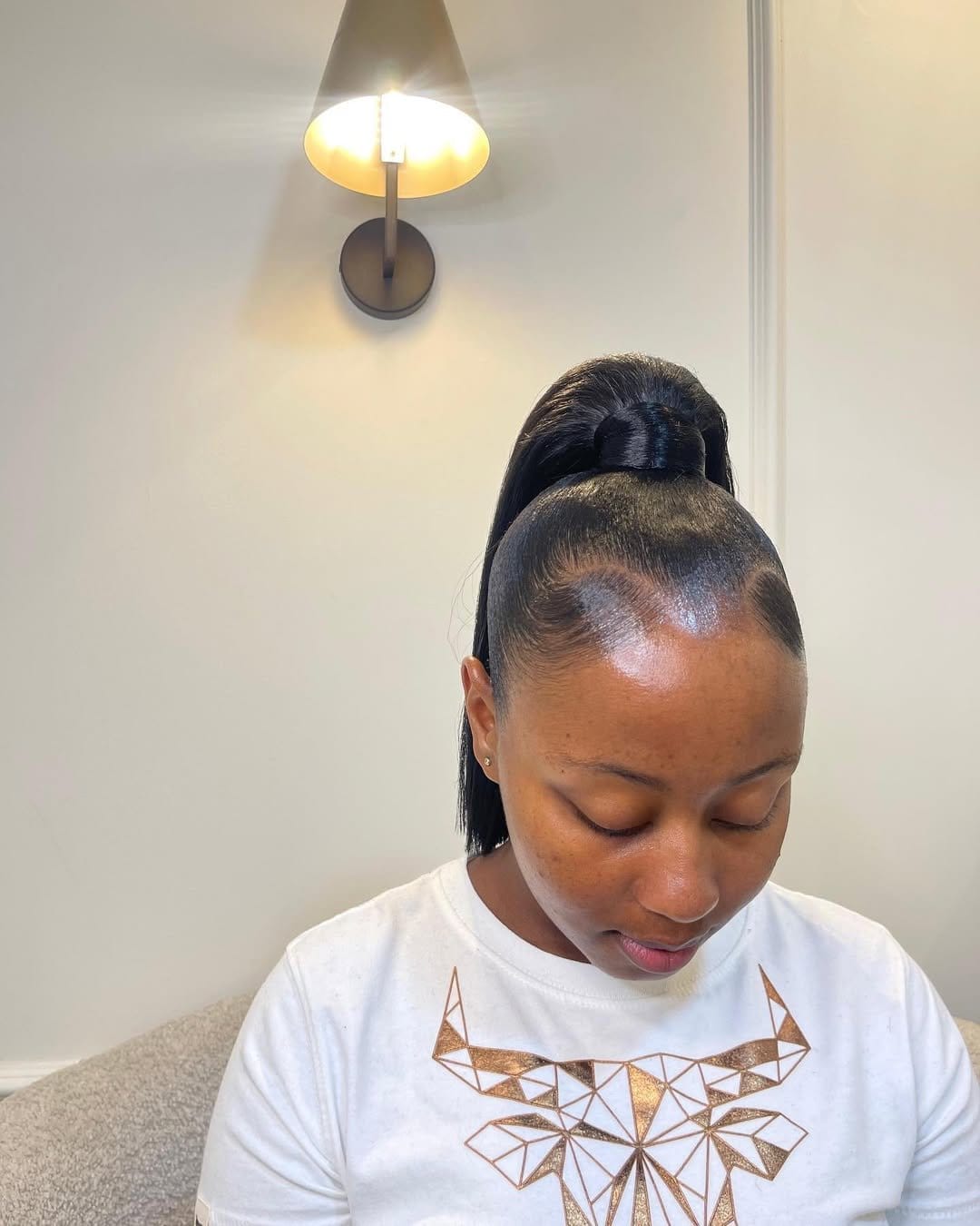 Sleek and straightened short dreadlocks