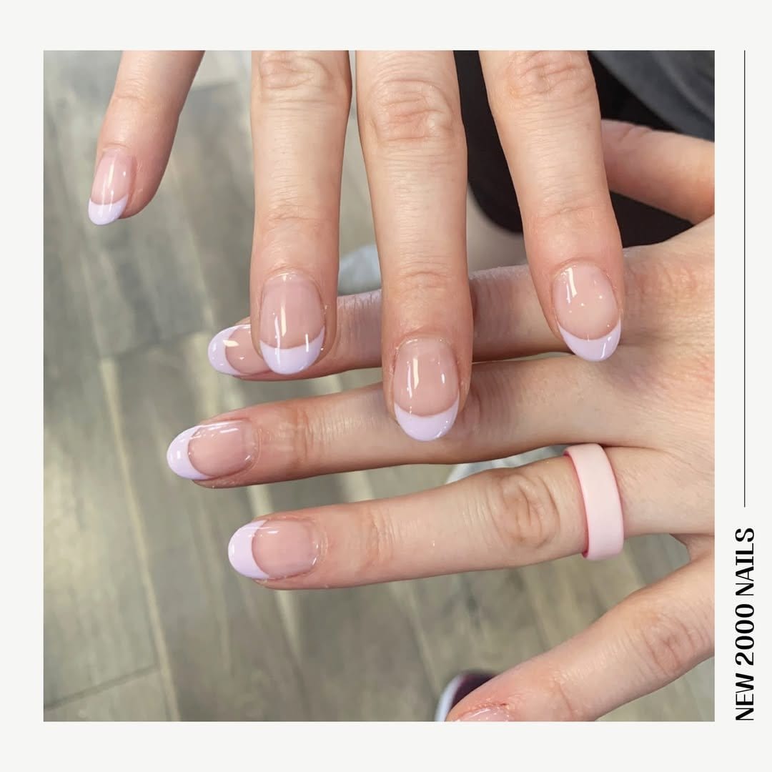 Delicate pastel French tip nails