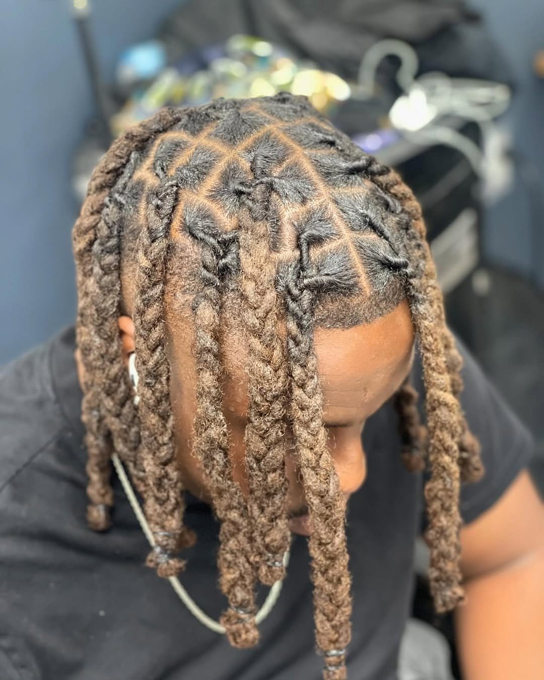 Trendy dread bun with undercut