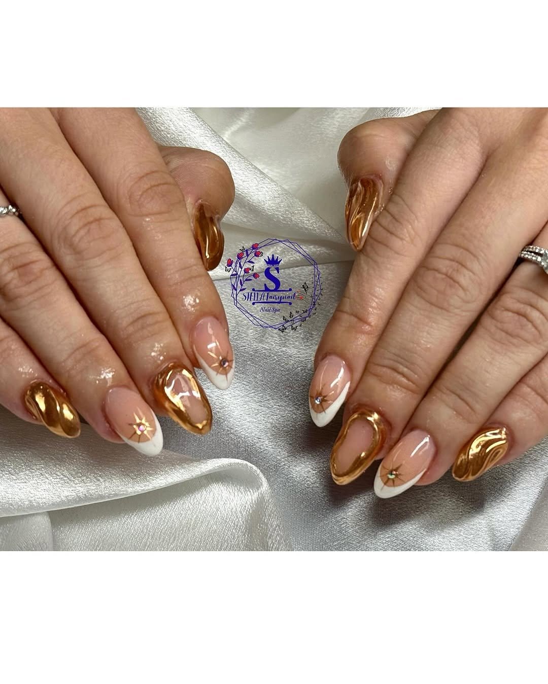 Rosette swirl nail art