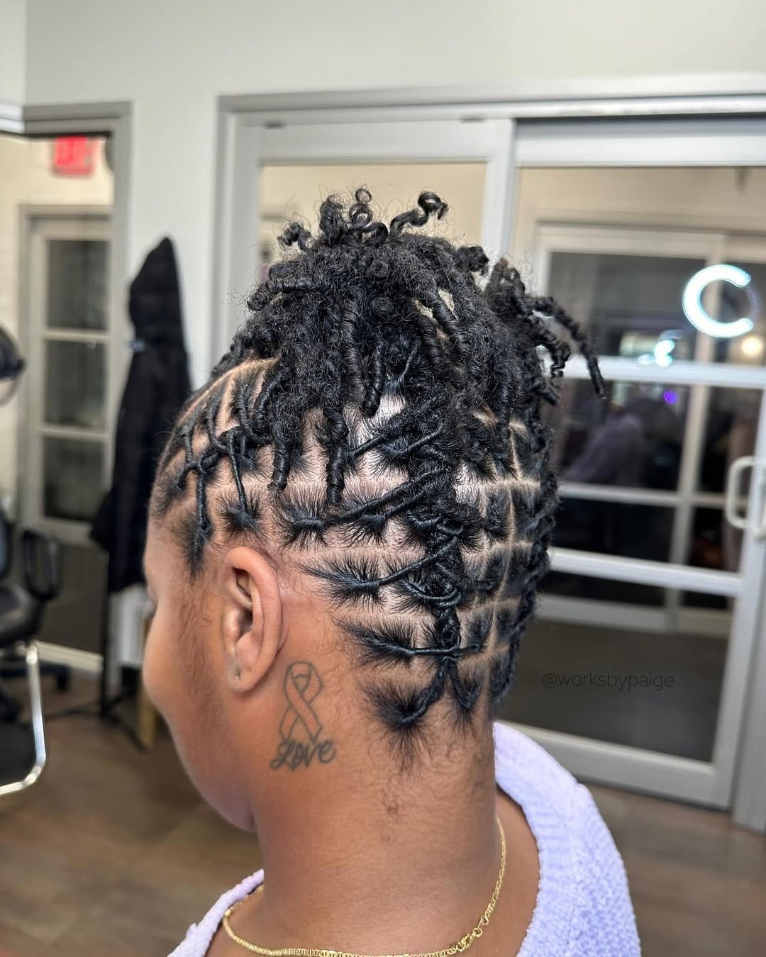 Curled ends on short dreadlocks