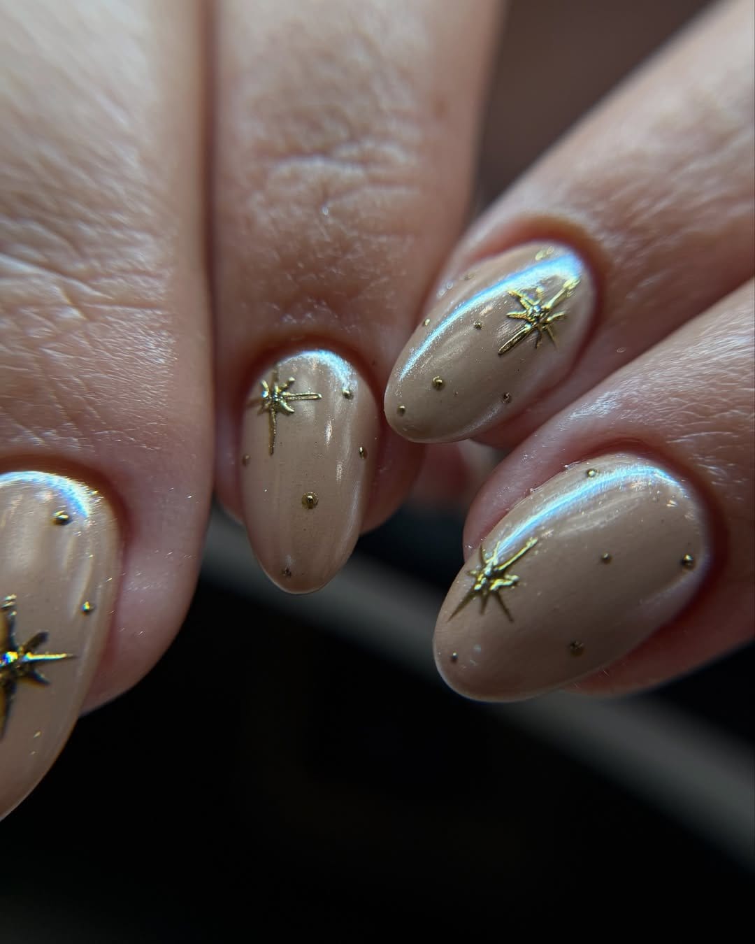 Twinkling starry night sky nails