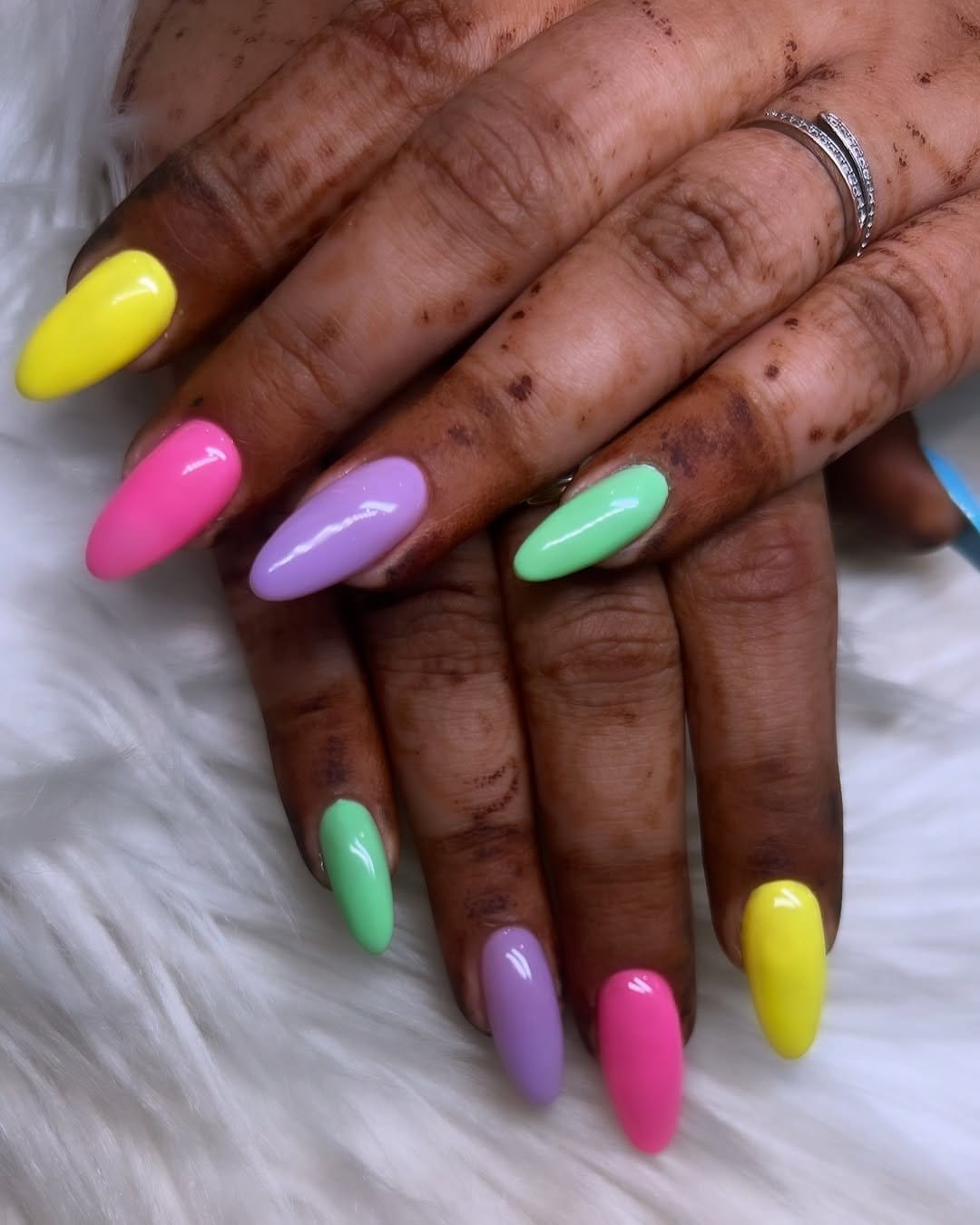 Bold pastel pop art nails