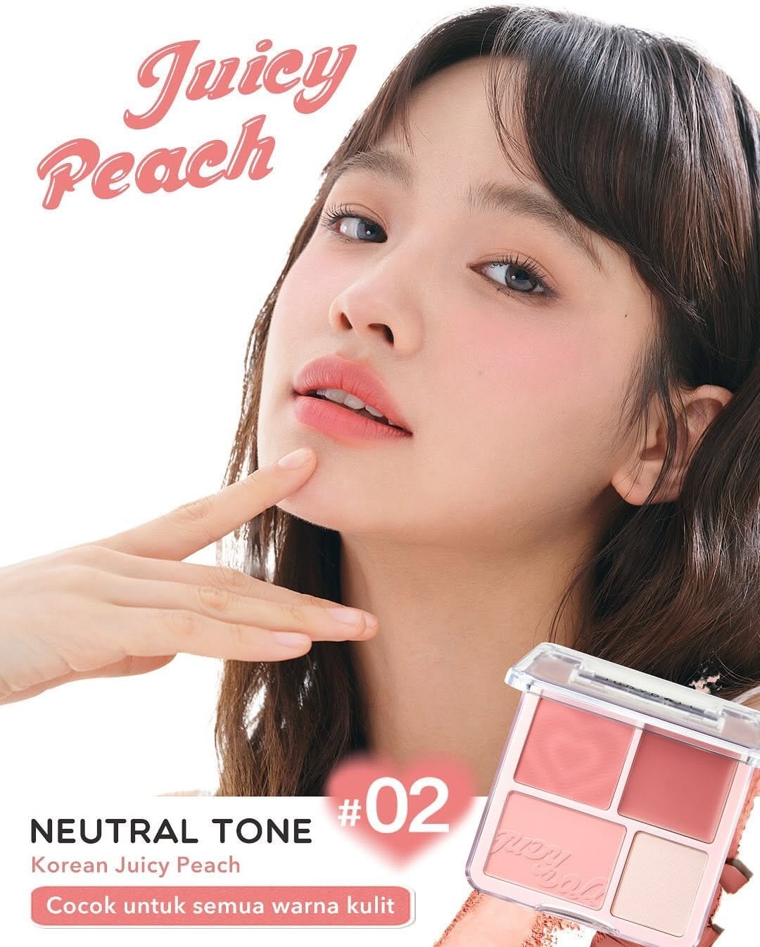 Fresh peach-toned makeup