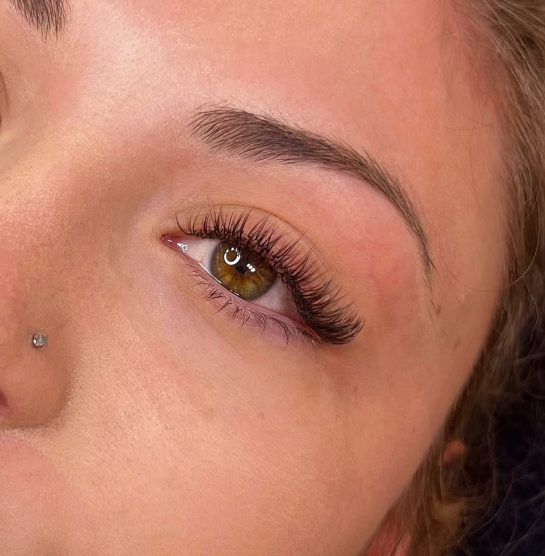 Lashes with brown mascara