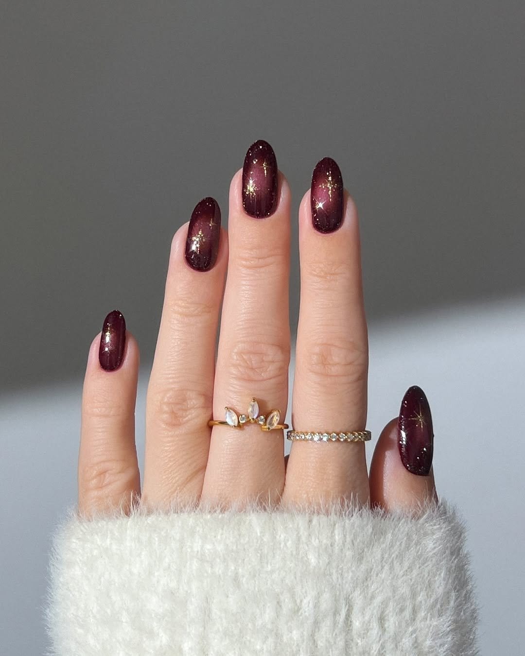 Subtle silver glitter gradient nails