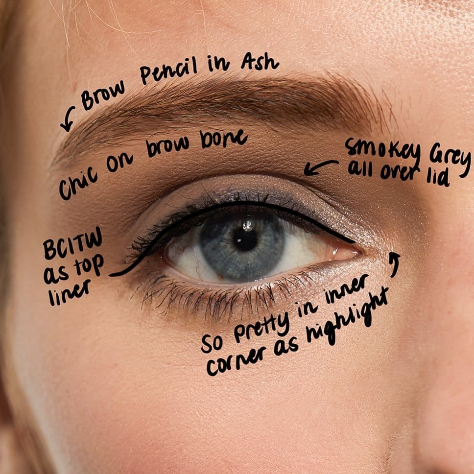 Bright smokey eye with highlighted inner corners