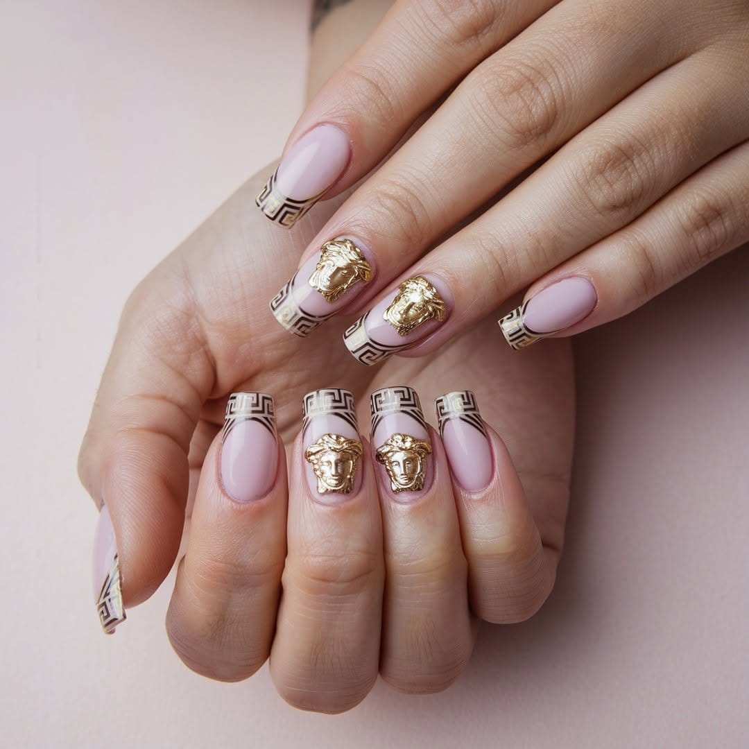 Bold pastel tribal nail art