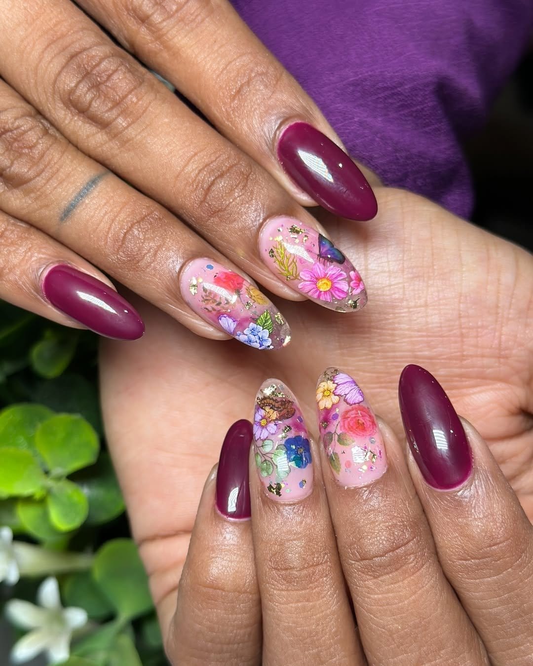 Delicate floral nail art decals