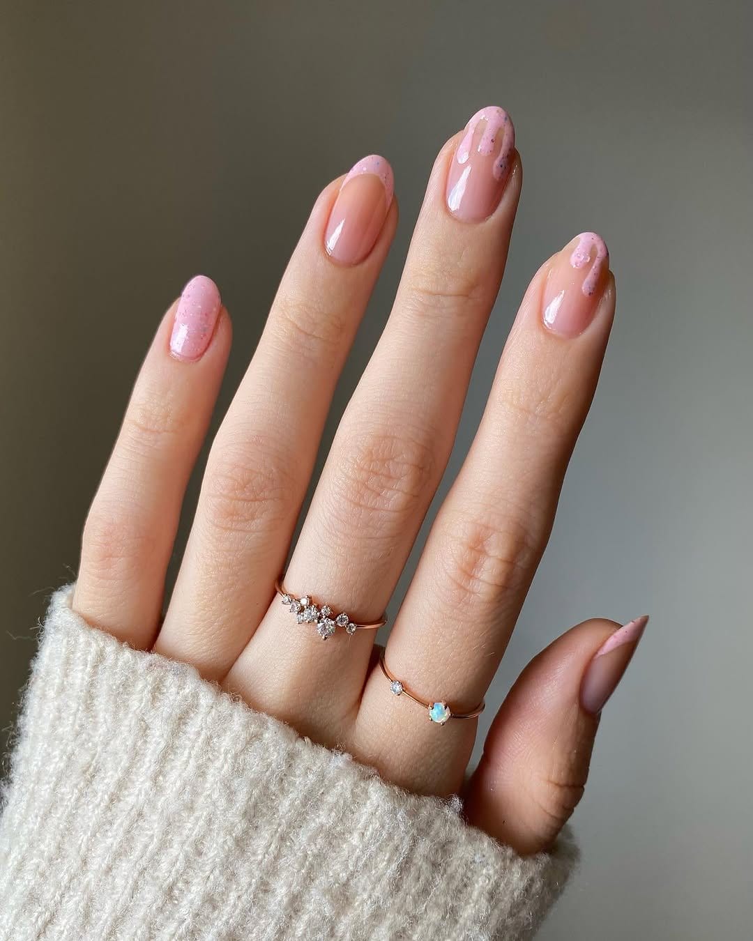 Spring sprinkle-inspired pastel nail art design