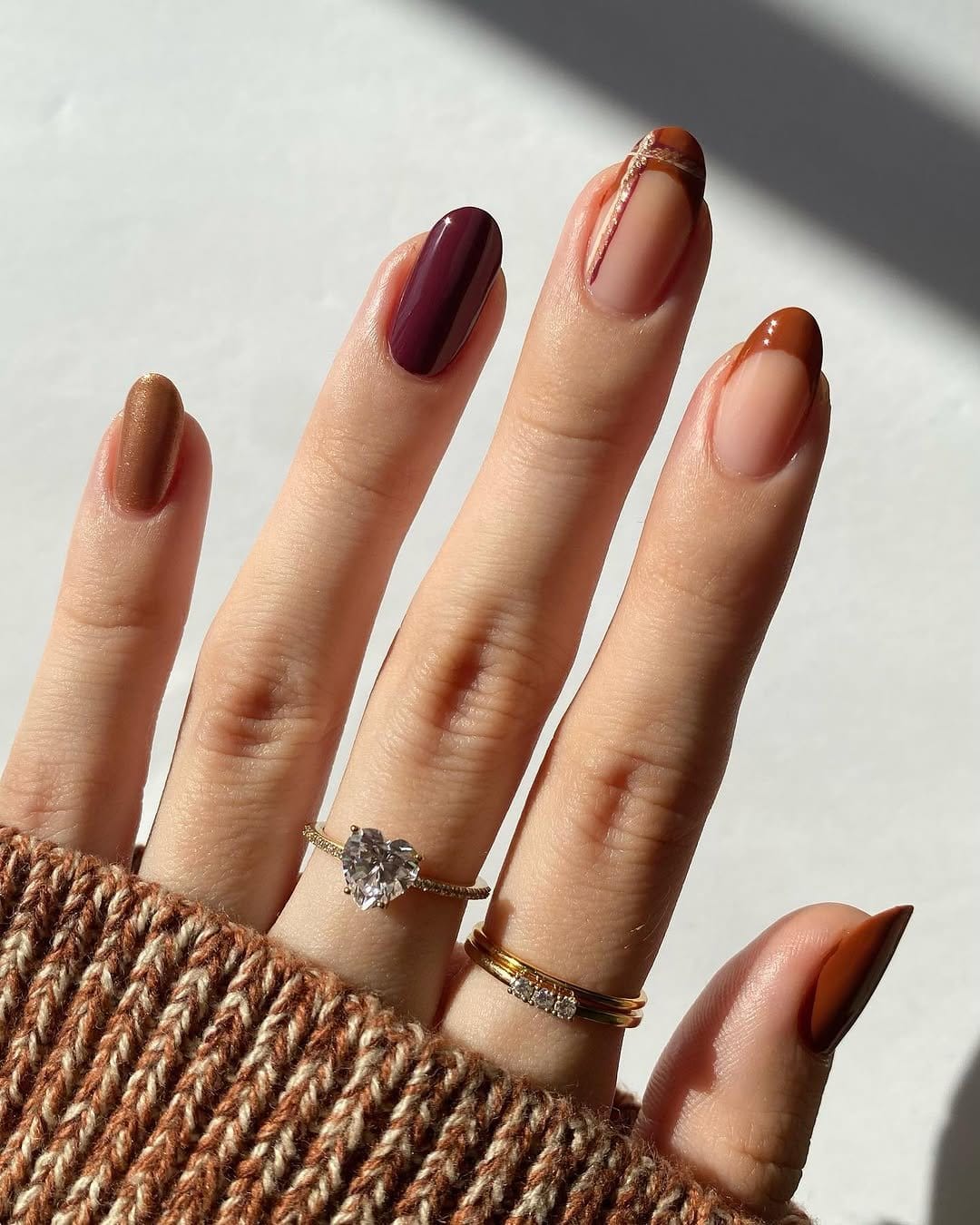 Trendy pastel pink plaid nail art