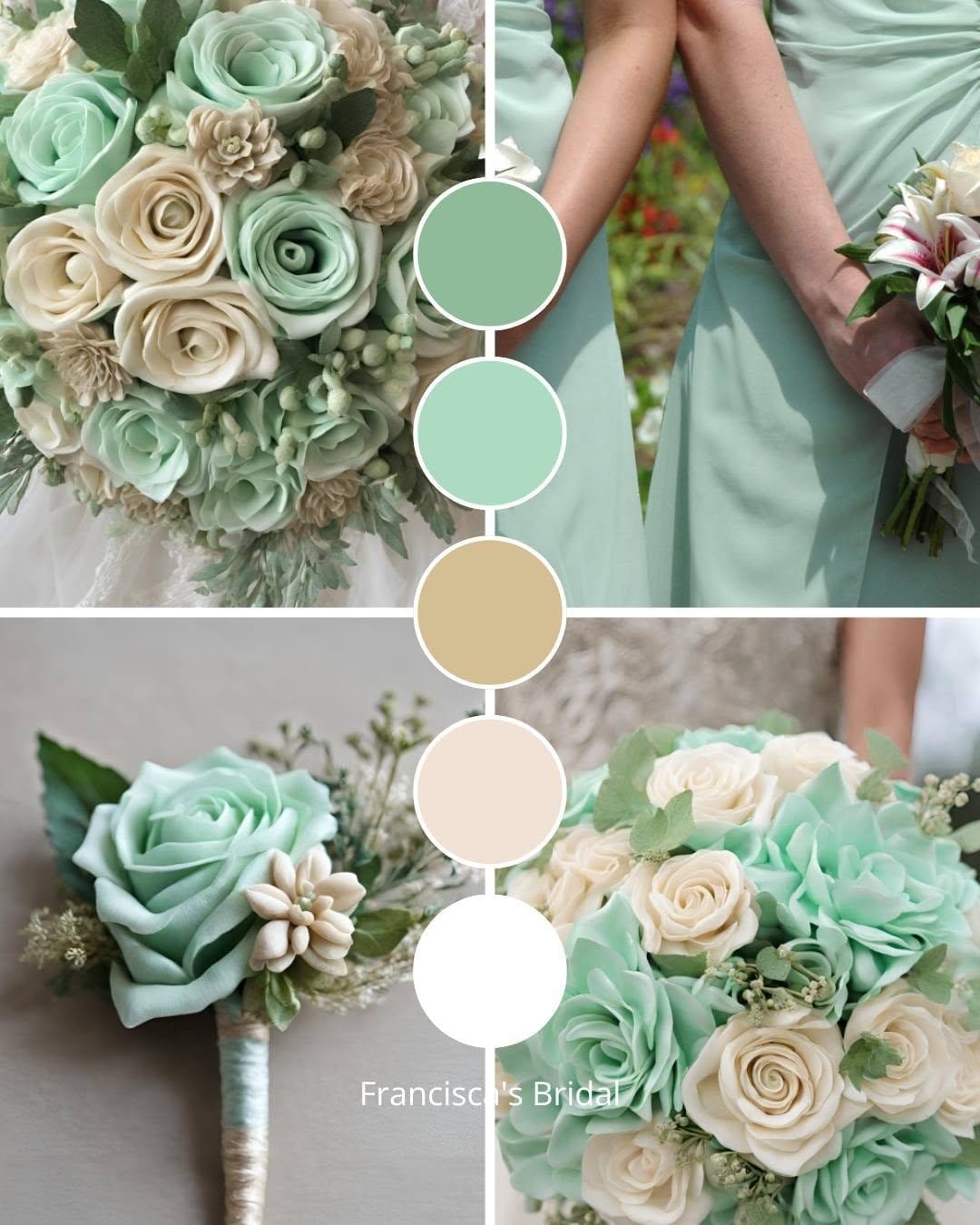 Refreshing mint green ombre nails in sunlight