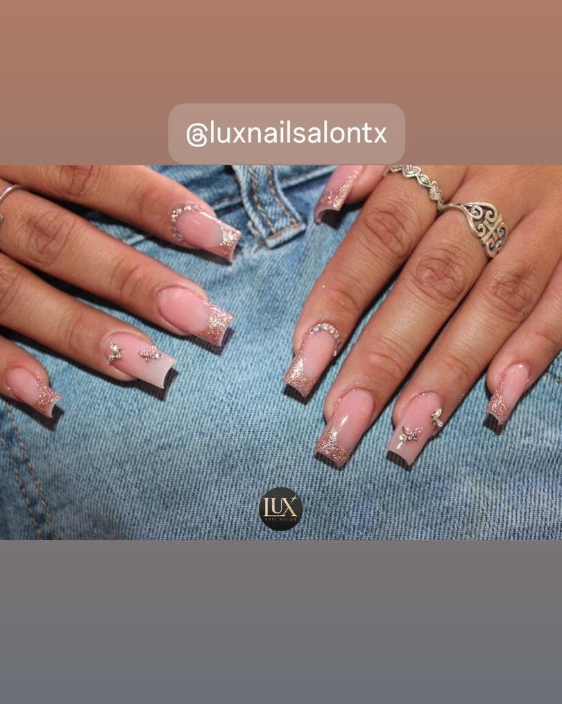 Dreamy watercolor effect hot pink nails