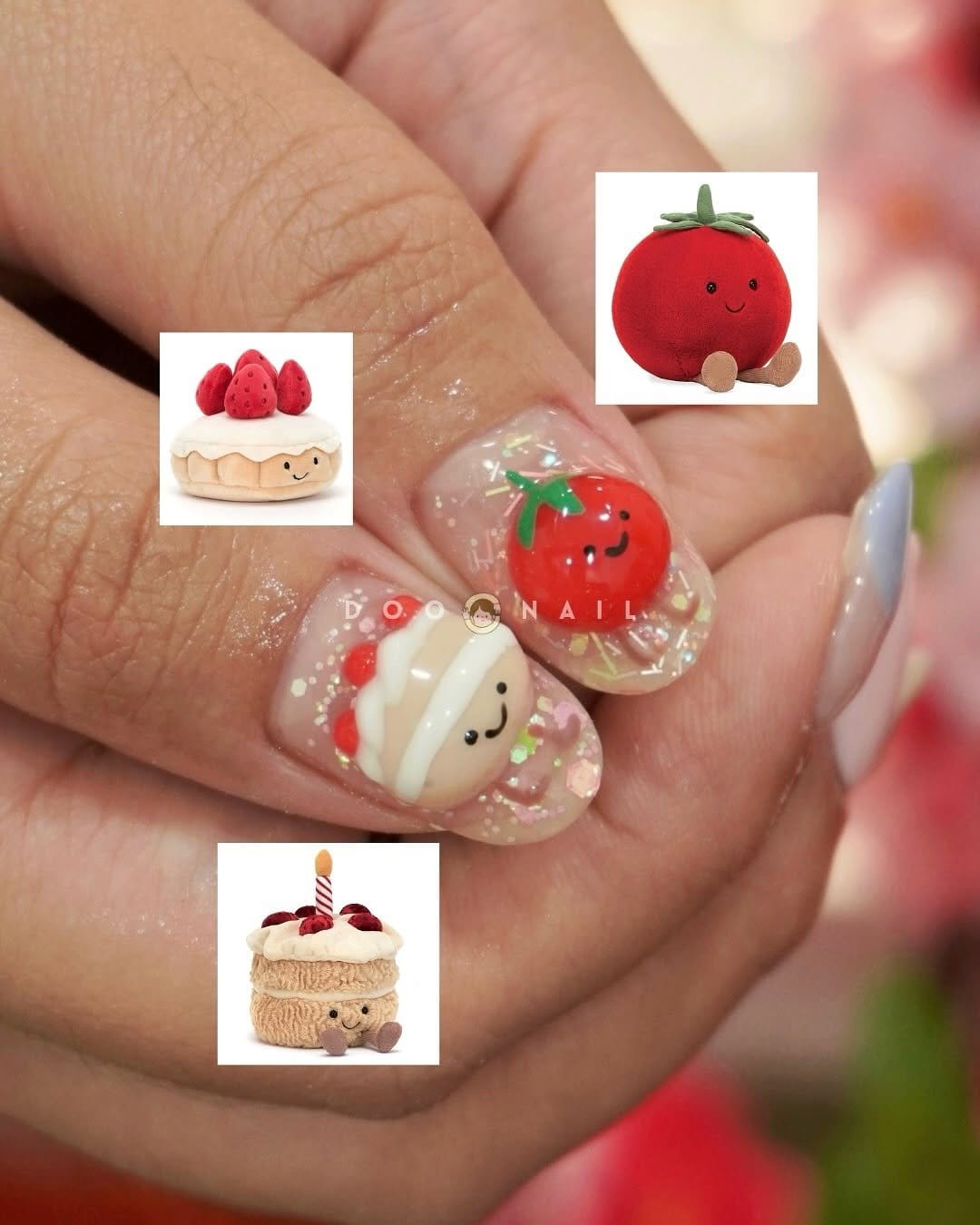 Cute pastel ice cream cone nail art
