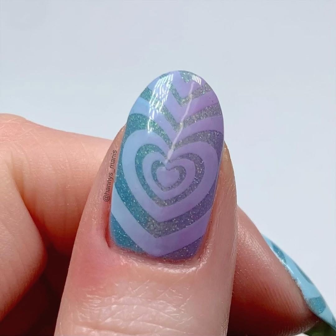 Vibrant rainbow gradient nail art