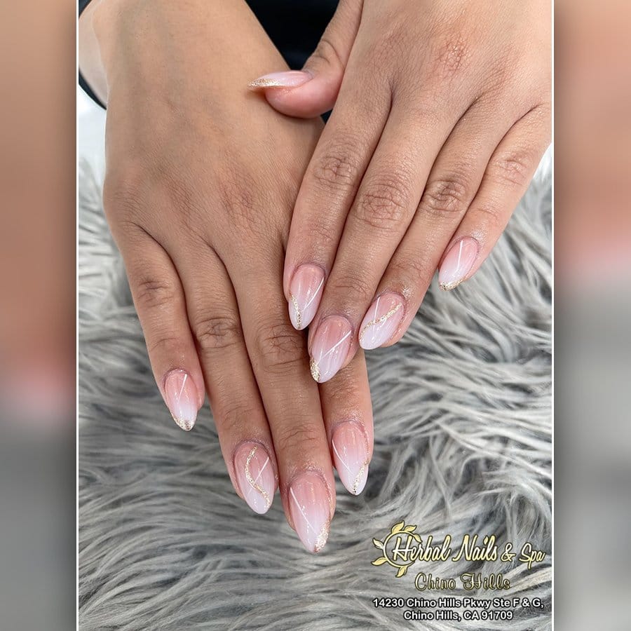 Soft gradient white pastel ombre nails