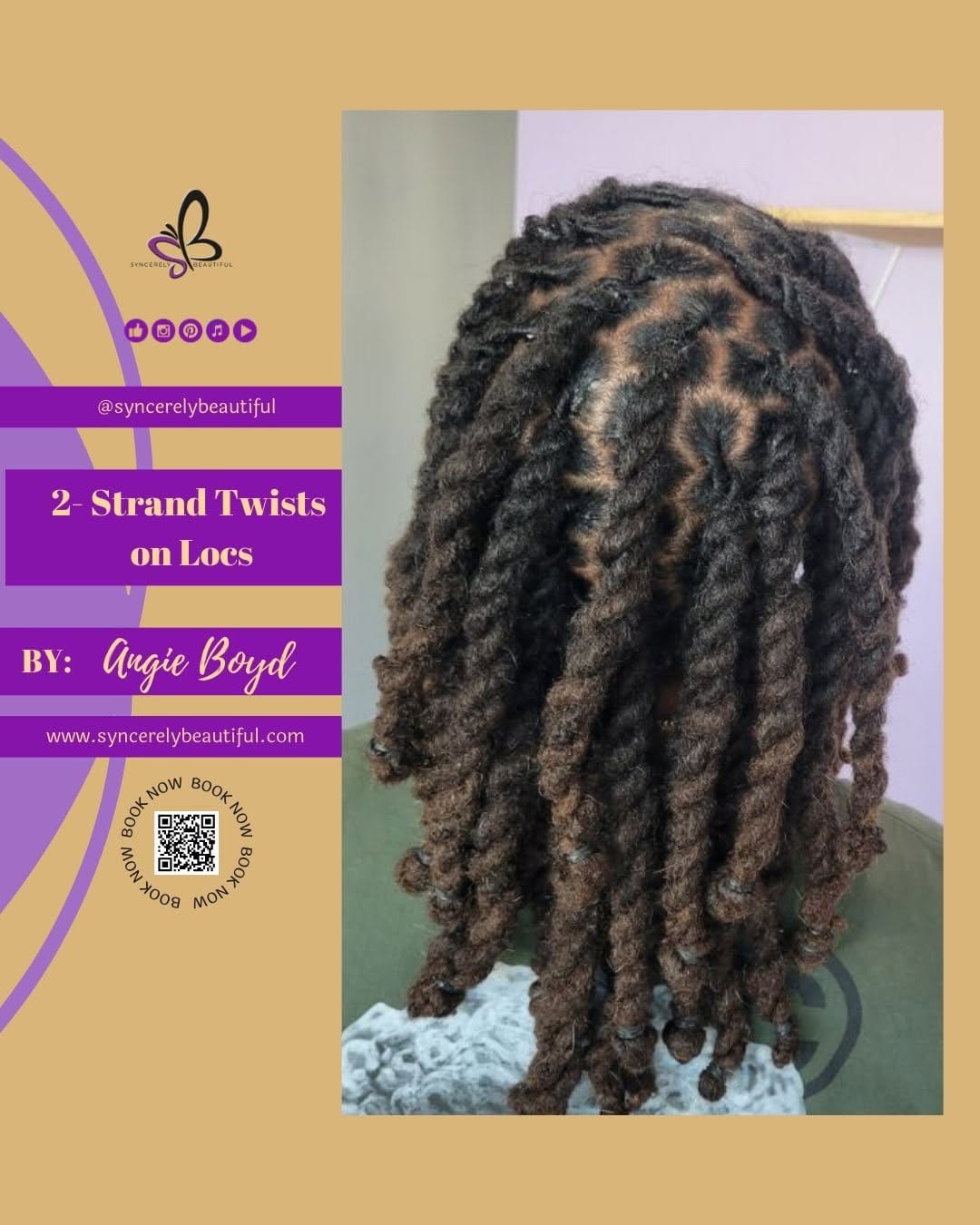 Polished sleek side part dreads