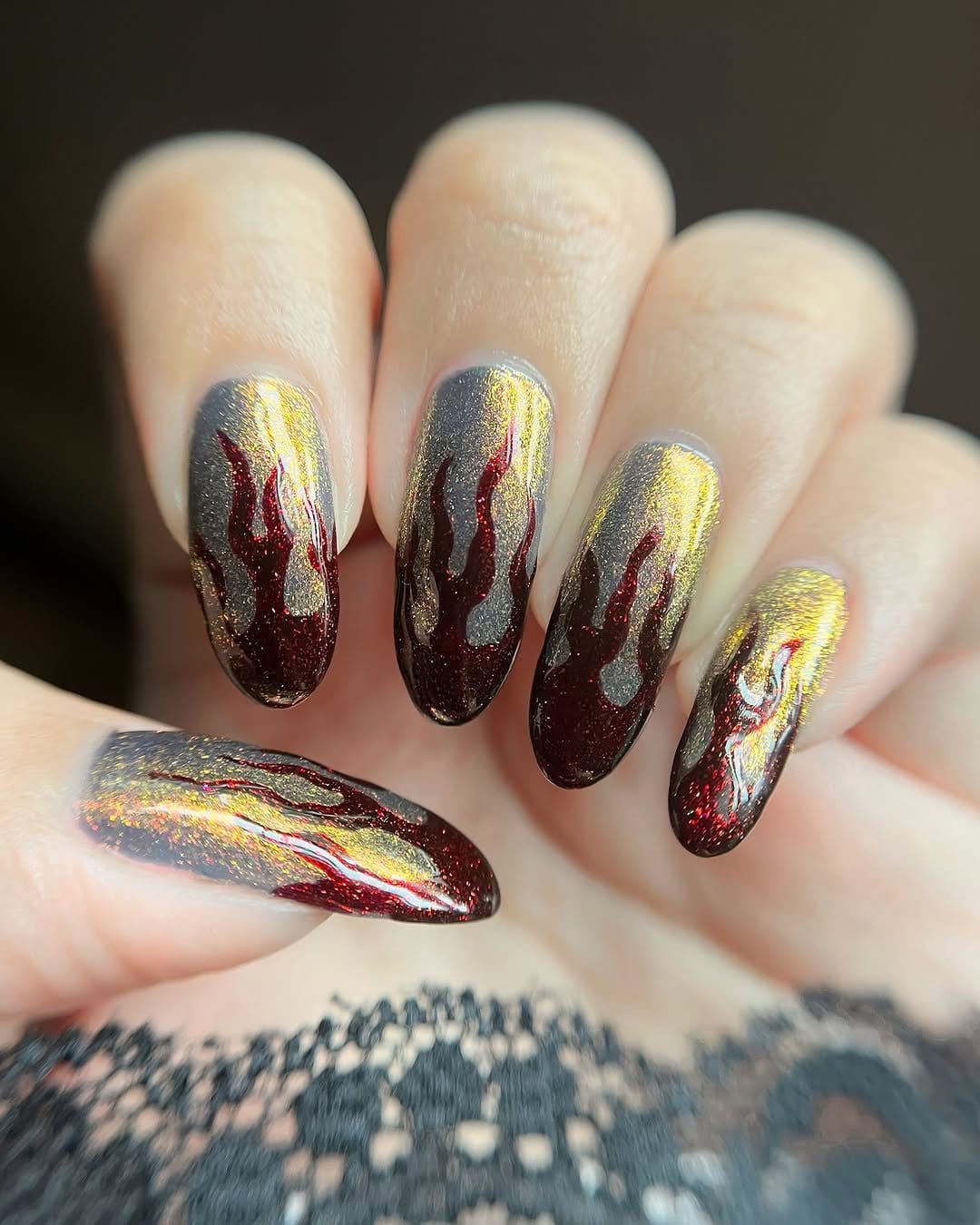 Subdued color block nails