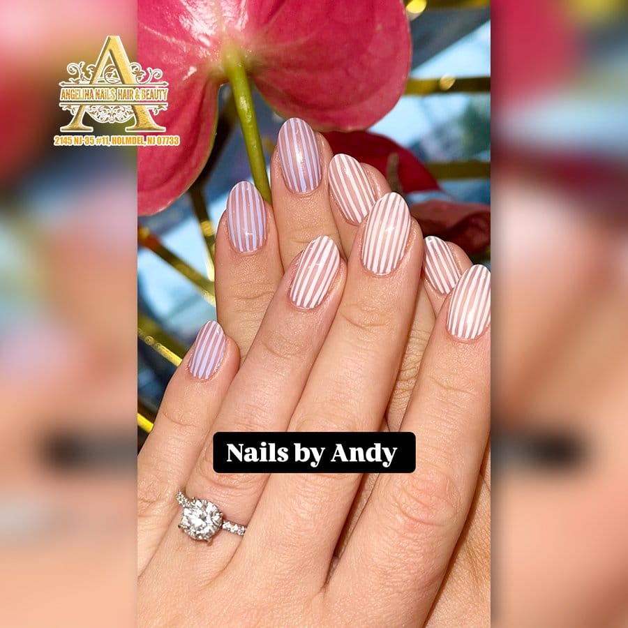 Pastel-striped nail design
