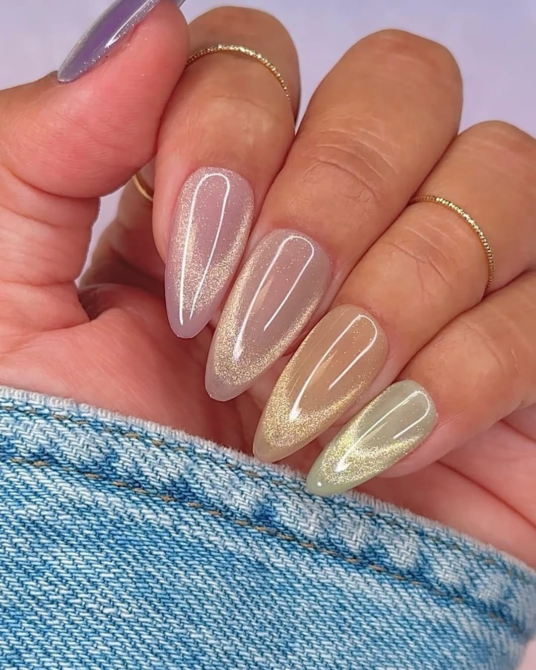White nails with caviar bead accents