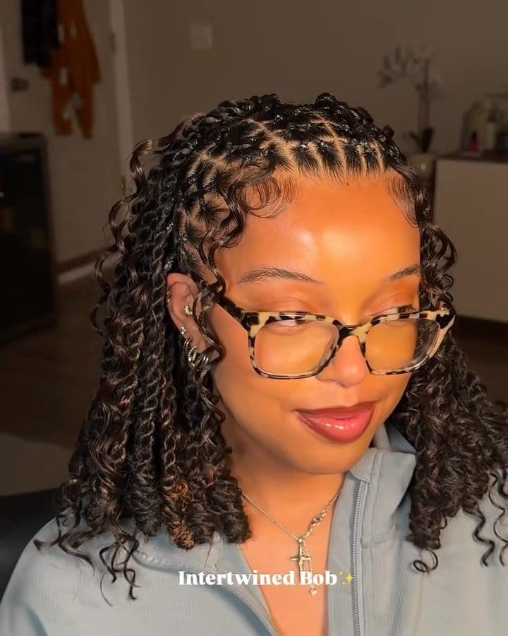 Short dreadlocks with intricately braided sides