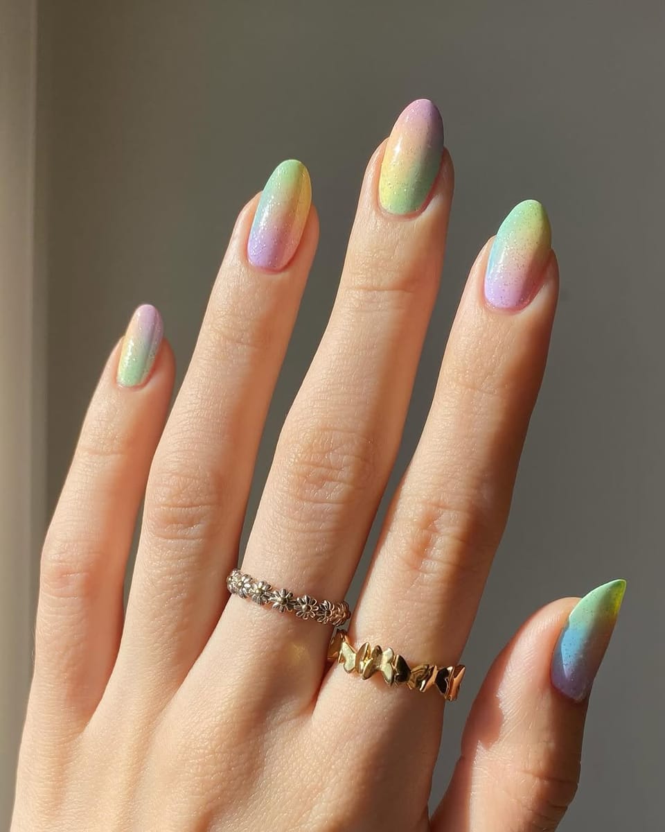 35 Stunning Pastel Rainbow Nail Ideas for Every Mood