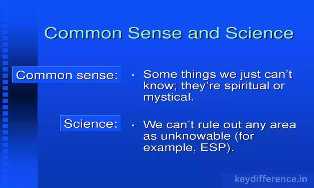 Difference Between Common Sense and Science