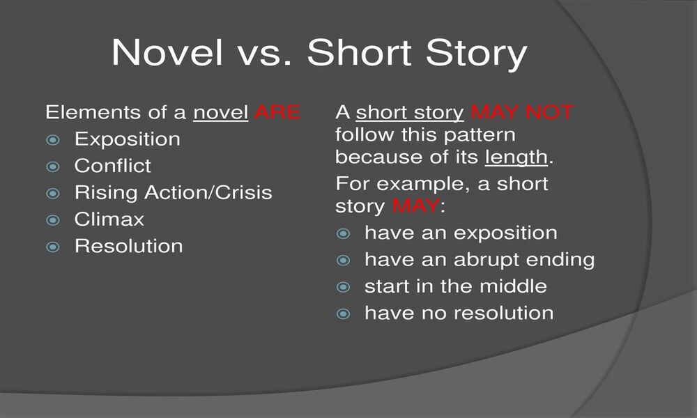 Novel and Short Story