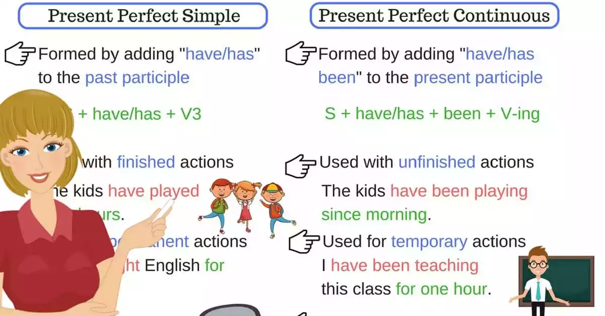 What are the differences between Present Continuous and Present Perfect Constant?